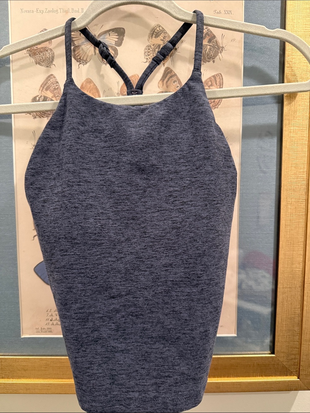 Calia Women’s Heather Navy Strappy workout top/bra